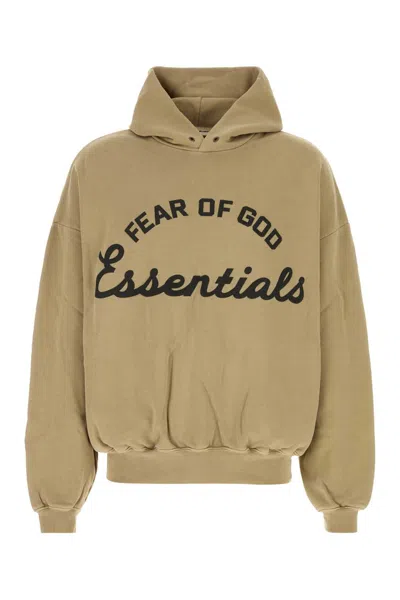 Fear Of God Essential Cotton Oversized Sweatshirt For Men In Beige O Tan