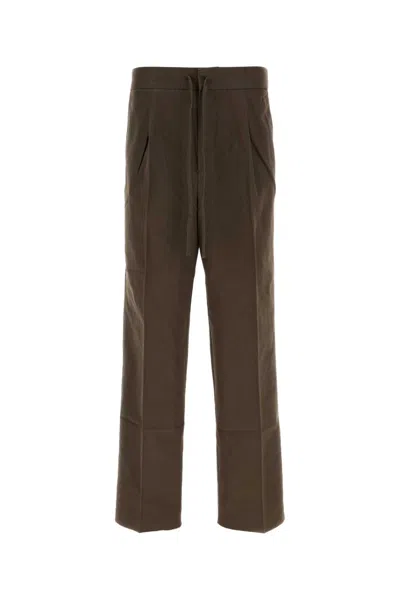 Fear Of God Essential Cotton Wide-leg Pant In Brown