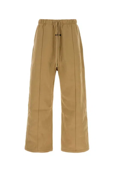 Fear Of God Essential Cotton-blend Joggers With Relaxed Fit In Camel