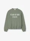 Fear Of God Essential Crewneck Sweatshirt In Green