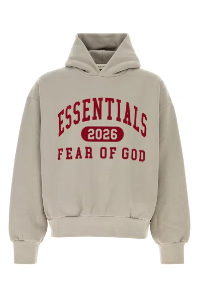 Fear Of God Essential Dove Grey Cotton Blend Sweatshirt In Neutral