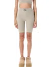 Fear Of God Essential Ribbed Greige Cropped Top In Gray