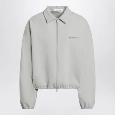 Fear Of God Essential Light Grey Nylon Track Jacket In Gray
