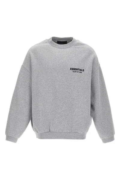 Fear Of God Essential Logo Sweatshirt In Gray
