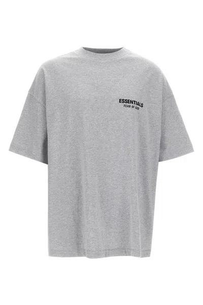 Fear Of God Essential Logo T-shirt In Gray