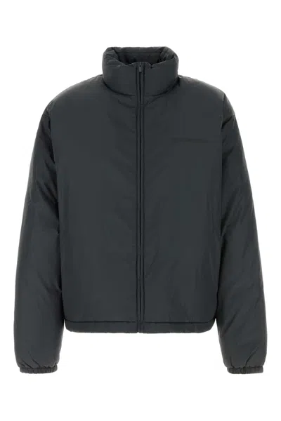 Fear Of God Essential Nylon Down Jacket In Grey