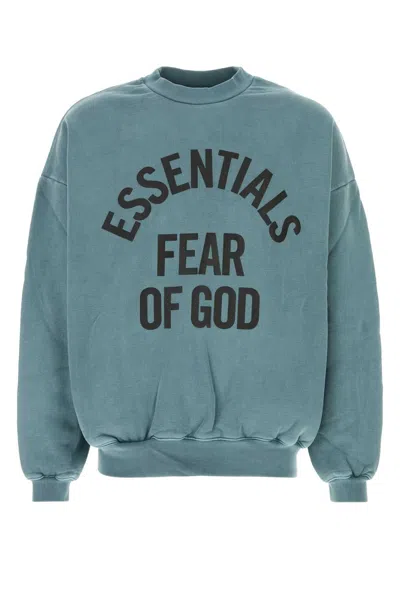 Fear Of God Essential Oversize Cotton Sweatshirt In Blue