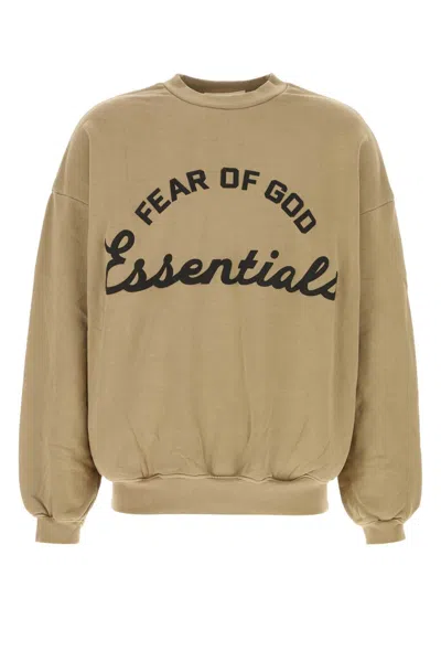 Fear Of God Essential Oversized Cotton Sweatshirt In Beige O Tan