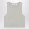 Fear Of God Essential Ribbed Greige Cropped Top In Gray
