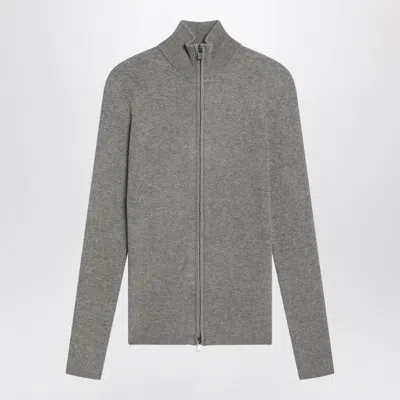 Fear Of God Essential Ribbed Zip Cardigan In Gray