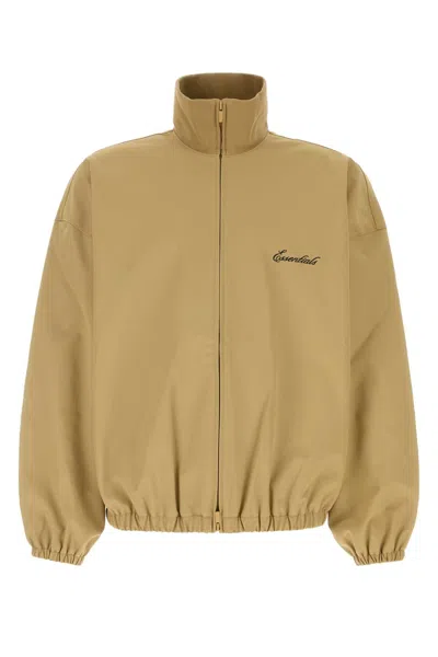 Fear Of God Essential Signature Full Zip Track Jacket In Brown