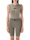 Fear Of God Essential Sleeveless Cotton-blend Bodysuit In Gray