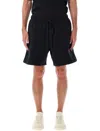 Fear Of God Essential Soccer Fleece Sweatshort Jet Black In Black