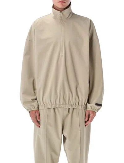 Fear Of God Essential Sporty Nylon Half Zip In Neutral