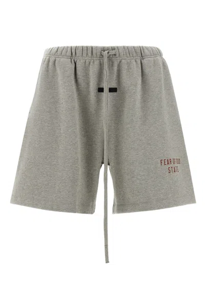 Fear Of God Essential 'state' Bermuda Shorts In Gray