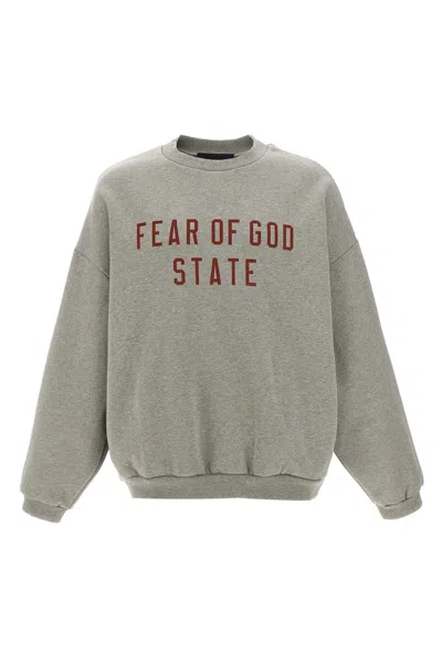 Fear Of God Essential 'state' Sweatshirt In Gray