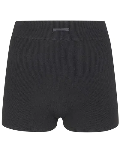 Fear Of God Essential "women's Long Sleeve Hooded Rib" Top Clothing In Black