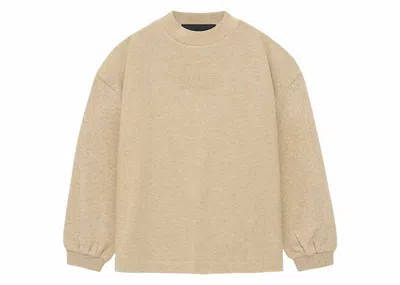 Pre-owned Fear Of God Essentialong Sleeve Kids Long Sleeve Tee Shirt In Gold Heather