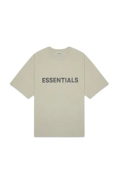 Pre-owned Fear Of God Essentials 3d Silicon Applique Boxy T-shirt In Moss