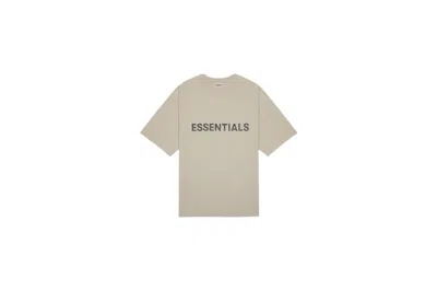 Pre-owned Fear Of God Essentials 3d Silicon Applique Boxy T-shirt In String