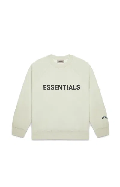Pre-owned Fear Of God Essentials 3d Silicon Applique Crewneck Sweatshirt In Alfalfa Sage