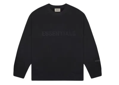 Pre-owned Fear Of God Essentials 3d Silicon Applique Crewneck Sweatshirt In Dark Slate/stretch Limo/black