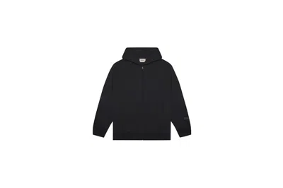 Pre-owned Fear Of God Essentials 3d Silicon Applique Full Zip Up Hoodie In Dark Slate/stretch Limo/black