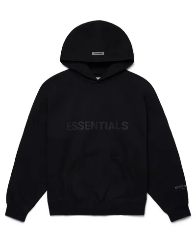 Pre-owned Fear Of God Essentials 3d Silicon Applique Pullover Hoodie In Dark Slate/stretch Limo/black