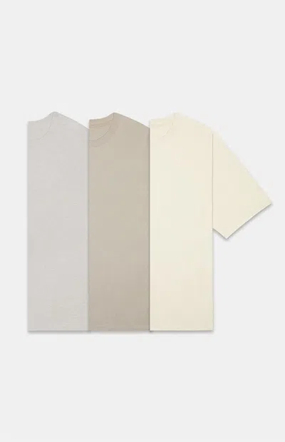 Pre-owned Fear Of God Essentials 3pack Tshirts In Natural