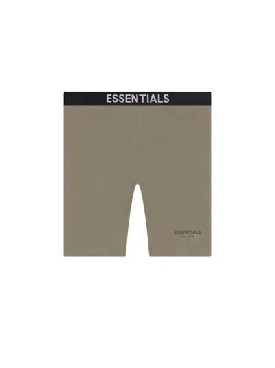 Pre-owned Fear Of God Essentials Athletic Biker Shorts In Taupe