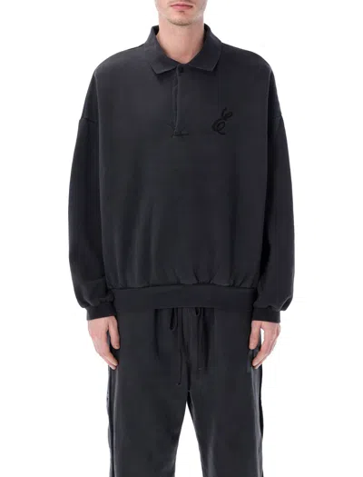 Fear Of God Essentials Black Embroidered Polo