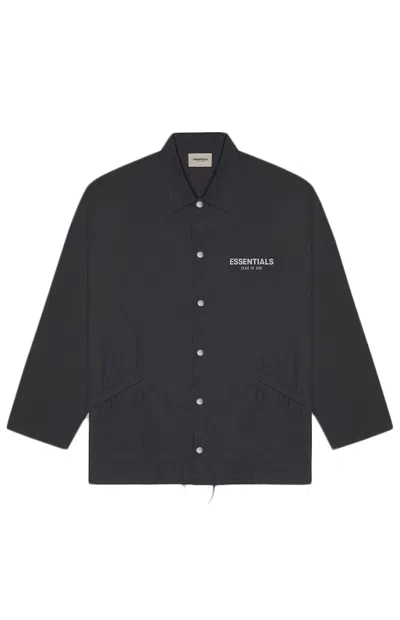 Pre-owned Fear Of God Essentials Coach Jacket In Dark Slate/stretch Limo/black