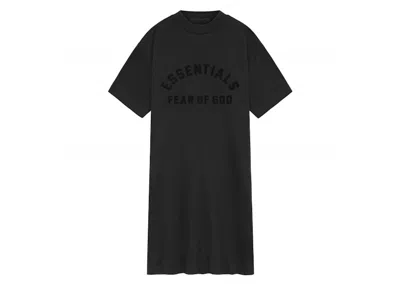 Pre-owned Fear Of God Essentials Core Collection Kids 3/4 Sleeve Dress In Black