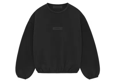 Pre-owned Fear Of God Essentials Core Collection Kids Essentials Core Collection Crewneck Sweatshirt In Black