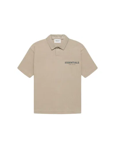 Pre-owned Fear Of God Essentials Core Collection Kids Polo Shirt In String