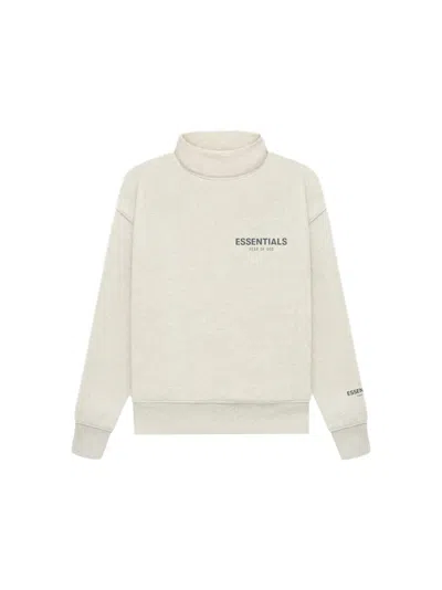 Pre-owned Fear Of God Essentials Core Collection Kids Pullover Mockneck In Light Heather Oatmeal