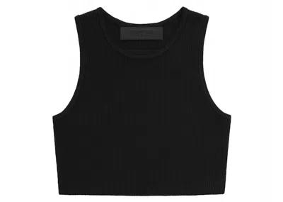 Pre-owned Fear Of God Essentials Core Collection Women's Knit Sport Tank In Black