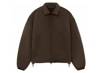 Pre-owned Fear Of God Essentials Core Collection Women's Nylon Shell Bomber In Wood