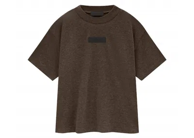 Pre-owned Fear Of God Essentials Core Collection Women's Short Sleeve Tee Shirt In Heather Wood