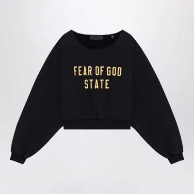 Fear Of God Essential S Cropped Sweatshirt With Logo In Black