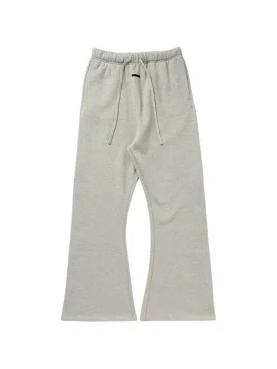 Fear Of God Essentials Drawstring-waist Flared Cotton Track Pants In Gray