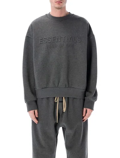 Fear Of God Essentials Embossed Crewneck Grey In Gray