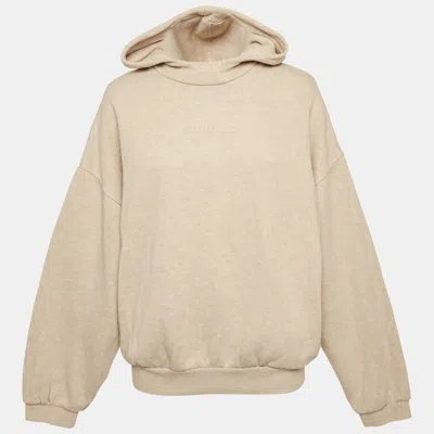 Pre-owned Fear Of God Essentials  Beige Cotton Hoodie M In Sand