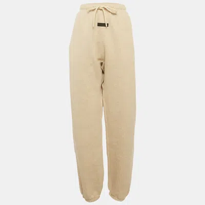 Pre-owned Fear Of God Essentials  Beige Cotton Sweatpants L In Sand