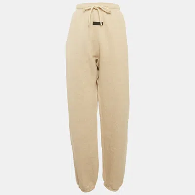 Fear Of God Essentials  Beige Cotton Sweatpants In Brown
