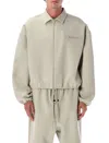 Fear Of God Bonded Canvas Zip-up Jacket With Boxy Fit And Urban Aesthetic In Gray