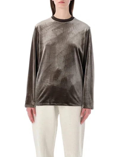 Fear Of God Essentials  Ls Velour Tee In Brown