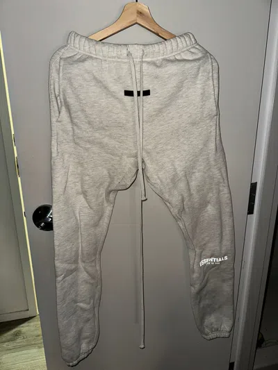 Pre-owned Fear Of God Essentials  Off-white Fleece Lounge Pants In Grey