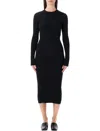 Fear Of God Essentials  Rib Long Sleeve Dress In Black