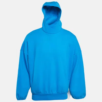 Pre-owned Fear Of God Essentials  X Adidas Logo Print Cotton Athletics Hoodie Xs In Blue